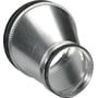 Lindab excentrisk reduktion RLU i galvaniseret stål, 400-160 mm, 365 mm lang med tætningsring.