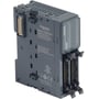 Schneider Electric Modicon TM3 udvidelsesmodul med 32 digitale transistorudgange og HE10 stik, vist fra venstre side.