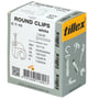 Tillex Clips C 7-10 W pakke med 100 stk hvide ledningsholdere til rund ledning, med sømstørrelse 1,8x30 mm.