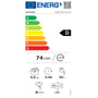 Energimærkningsetiket for en Hotpoint-vaskemaskine med energiklasse D, ikke Daikin Nepura Perfera 30-indedelen.