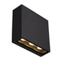 SLV BIG QUAD væglampe i antracit aluminium med indbygget varm hvid LED-belysning, der lyser opad og nedad.