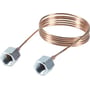 Danfoss dæmpesløjfe med 3/8" x 3/8" tilslutninger og 1,5m kobber kapillarrør på hvid baggrund.