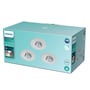 Philips Lighting Dive LED indbygningsspot i 3-pak, hvid med detaljer om dæmpbar, IP65 og 2700K lys.