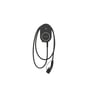 go-e Charger PRO CABLE ladeboks til elbil set forfra med det fastmonterede type 2-kabel og display på fronten.