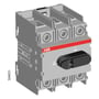 ABB lastafbryder 125A 3-polet, viser fronten med sort drejehåndtag og ABB logo.