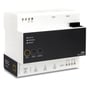 Niko Home Control II controller 550-00003 i hvid plast med et sort frontpanel med knapper og indikatorlys, set fra skrå vinkel.