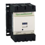 Detaljebillede af Schneider Electric TeSys D kontaktor LC1D115, med fokus på den hvide spole og terminaler mærket L1, L2, L3 og T1, T2, T3.