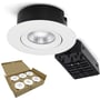 Nordtronic Velia ECO indbygningsspot, 230V, 7W, 2700/3000/4000K, rund, mat hvid - 6 stk