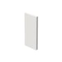 Wibe WGX-S ES endestykke i hvid RAL9003/70 med dimensioner 170x72 mm, vist fra siden.