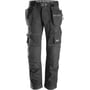 Snickers Workwear arbejdsbukser 6902 i sort, str. 160, med mange praktiske lommer og Cordura forstærkninger foran.