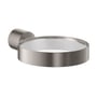 Grohe Atrio holder til sæbeholder i børstet stål med Grohe StarLight krom finish og en transparent inderskal.