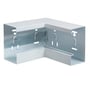 Schneider Electric indvendigt hjørne WGX-S IH til kabelkanaler, 130x72 mm, hvid RAL9010, viser perforeringer for montering.