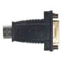 Deltaco HDMI til DVI-D-adapter set fra siden med HDMI-stik i den ene ende og DVI-stik i den anden.