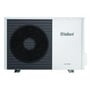 Vaillant aroTHERM VWL 35/5AS L/V split varmepumpe i hvid med sort ventilator. Produktet er placeret på jorden med små fødder.
