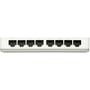 D-Link Fast Ethernet Easy Desktop Switch set bagfra med rækken af otte nummererede netværksporte.