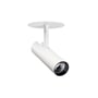 SG Armaturen Tube Micro R indbygningsspot i hvid aluminium med justerbar retning og drejefunktion, vist på hvid baggrund.