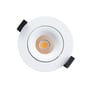 Top view af hvid SLC OnePro LED downlight med 12W effekt og synlig lysdiode i midten.