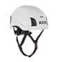 Kask Zenith X MAX sikkerhedshjelm i hvid, set fra siden med den sorte indvendige ophængning og justerbare hagerem.