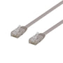 DELTACO U/UTP Cat6 fladt patch kabel, halogenfri, 0,3 meter, grå