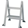 W.steps Vikingstep mini trappestige med 2 trin i anodiseret aluminium, med brede skridsikre trin og sort gummi base.