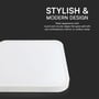 Nærbillede af V-TAC LED dome lys, fremhæver det stilfulde og moderne design med runde kanter.