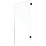Ifö Showerama Art svingdør i klart glas på 87,5 cm med matsorte beslag uden synlige profiler på hvid baggrund.