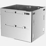 Bosch konsolforlænger DN125 i rustfrit stål, justerbar fra 240-331mm, vist med monteringsdetaljer.