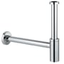 Grohe pungvandlås til håndvask med 1 1/4" omløber, fremstillet i forkromet metal.