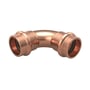 Conex MaxiPro 90° bøjning i kobber til 3/8" rør med presfitting til køleteknik.