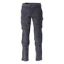 Mascot CustomFit arbejdsbukser i mørk marine, str. 82/C46, med justerbare knælommer og synlige CORDURA®-forstærkninger for øget slidstyrke.