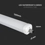 Målskitse af V-TAC LED-armaturet med mål på 1200 × 65 × 58 mm.
