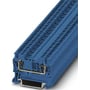 Phoenix Contact gennemgangsklemme ST 1,5 BU i blå farve med fjedertilslutning for 0,08-1,5mm² ledere og 4,2mm bredde.