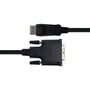 Deltaco DisplayPort til DVI-D single link-kabel på 2 meter, vist samlet med stikenderne ved siden af hinanden.