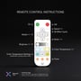 Instruktionsguide til fjernbetjeningen af V-TAC CCT Cree LED-strips, med knapfunktioner og app-vejledning.