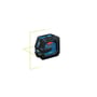 Bosch linjelaser GLL 20-22 G/AA/BT med grønne laserlinjer, vist på en hvid baggrund.