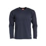 Tranemo Workwear FR T-shirt med lange ærmer i marineblå, str. XL, med diskret logo påsyet ved bunden.