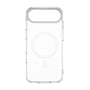 Det transparente magnetcover til iPhone 17 Air ses bagfra med stor kameraåbning og synlig magnetring.