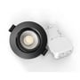 LEDlife lavprofil indbygningsspot med sort front og lukket driver, hvor indstillingerne for lys og effekt ses.