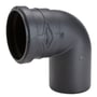 Golan Pipe Systems Quiet lyddæmpende afløbsbøjning i sort PP-MD med en 75 mm diameter og 87 graders vinkel.
