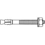 Fischer FBN II betonanker M8X71 8/10 A4 med møtrik og skive, der viser ekspansionskile og gevinddetaljer.