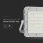 V-TAC LED-solprojektør set tæt på med synlige LED-dioder, monteringsbøjle og 3 meter kabel.