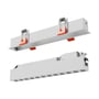 SpectrumLED GRID S 12W CCT-loftlampe vist fra to vinkler med hvid kant og orange monteringsclips.