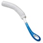 Etac Beauty ekstra vaskeklud med et ergonomisk blåt håndtag og en hvid, mesh-lignende vaskeklud på en hvid baggrund.