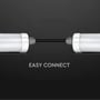 To V-Tac LED armaturer forbundet med et kabel, illustrerer 'Easy Connect' funktionen.
