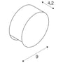 SLV Pema væglampe teknisk tegning med dimensioner for dybde (4,2 cm) og diameter (9 cm).