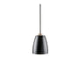 SG Armaturen Bell Mini loftlampe i sort/hvid, 16cm diameter og 20,5cm højde, hængende fra sort ledning.