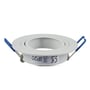 V-TAC hvid downlight fitting med IP20 mærkning og CE godkendelse, isoleret på hvid baggrund.