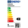Energimærke for Philips MASTER LED-standardpæren med energiklasse F og et forbrug på 8 kWh pr. 1.000 timer.