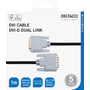 Emballagen til Deltaco DVI-D Dual Link-kablet viser stik, sort kabel og oplysninger om kabeltype og længde.