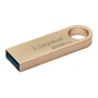 Kingston DataTraveler SE9 G3 256GB USB-stick i guldfarvet metal, set fra siden med USB-stikket synligt.